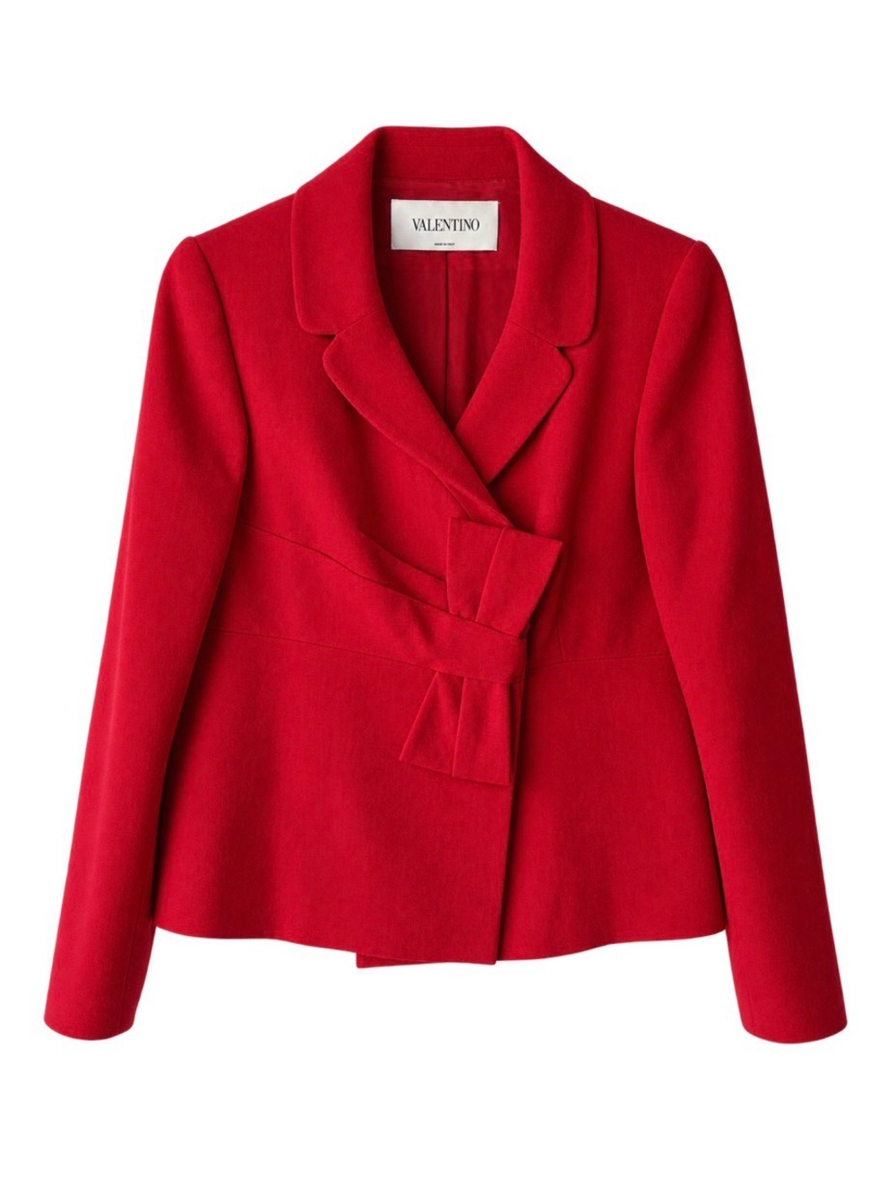 Valentino Red Bow-Accent Tailored Blazer